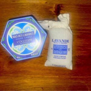 L’Occitane Mas Des Lavandes Bougie Candle & Perfumed Sachet, Nice!